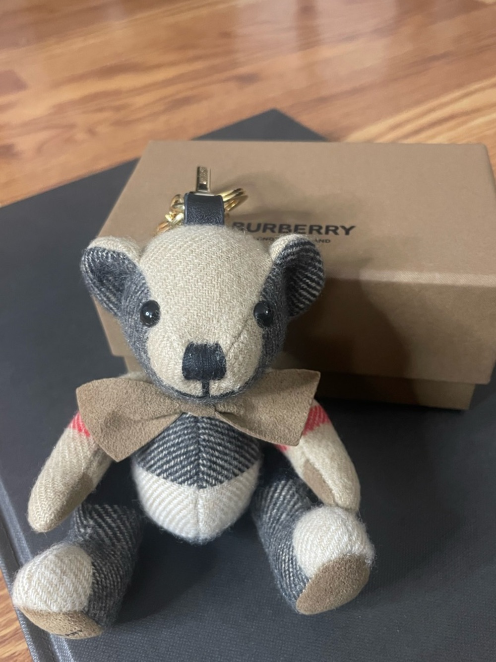 Burberry Thomas Bear Keychain Archive Beige Check Bag Charm